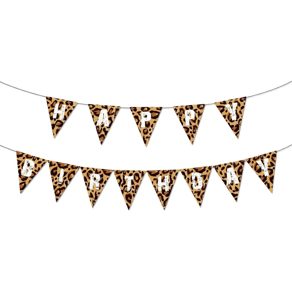 Leopard Birthday Banner Cheetah Happy Birthday Banner Leopard Print Happys Birthdays Party Banners Cheetah Party Decorat