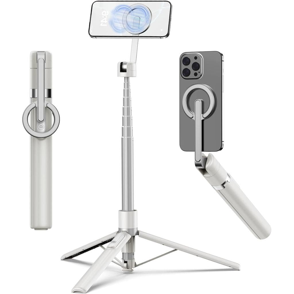TONEOF Bastão de Selfie Magnético de 68" com Tripé e Suporte Magnético Forte de Alumínio para Magsafe, 360 °   Suporte d
