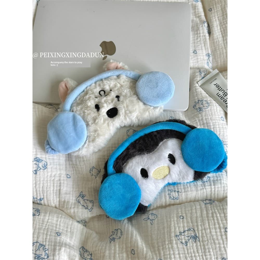 Bonito dos desenhos animados de pelúcia verão gelo máscara de olho estudante almoço pausa sombreamento máscara de dormir