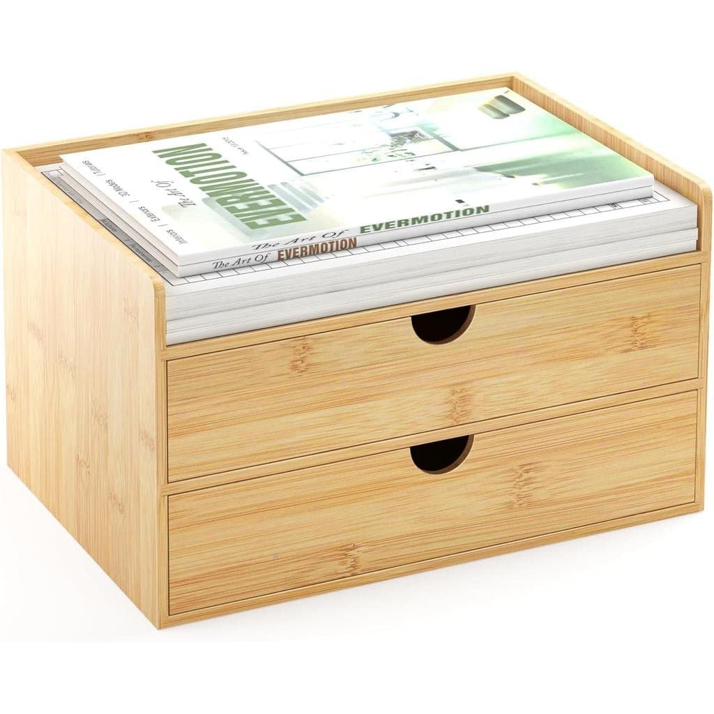 Organizador de Mesa com Gavetas - Organizador de Mesa em Bambu |   Organizador de Gavetas de Madeira para Mesa, para Not