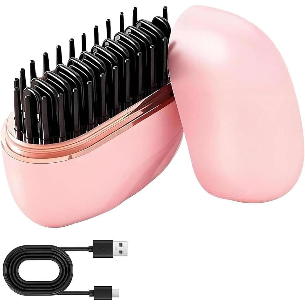 Mini Alisador de Cabelo, Escova Alisadora Portátil Recarregável, Pente Quente de Aquecimento Rápido com de Temp