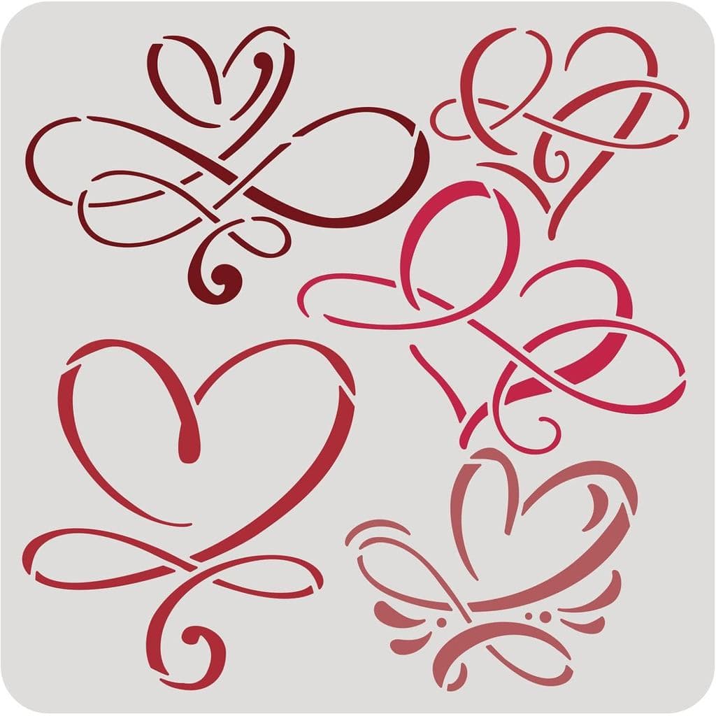 Stencil BENECREAT Love Sign, 12x12 Coração Infinito, Stencil de Plástico Reutilizável para Desenho, Molde de Decoração p