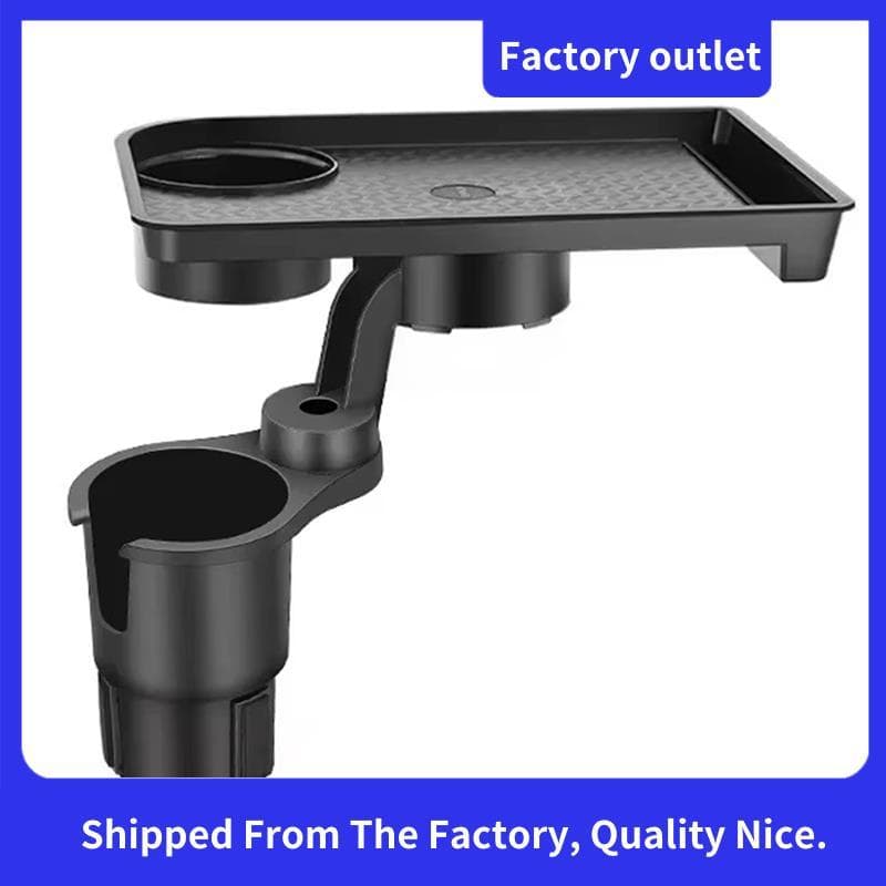 Bandeja Porta-Copos Universal Para Carro-360 ° Organizador Giratório Ajustável De Copo Duplo , De Comida Portátil Veícul