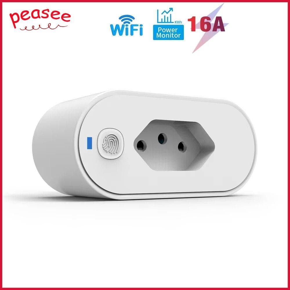 [PEASEE] Plugue Inteligente Brasil , Adaptador De Tomada De Conectividade Tuya WiFi Para Monitoramento De Energia , Trav