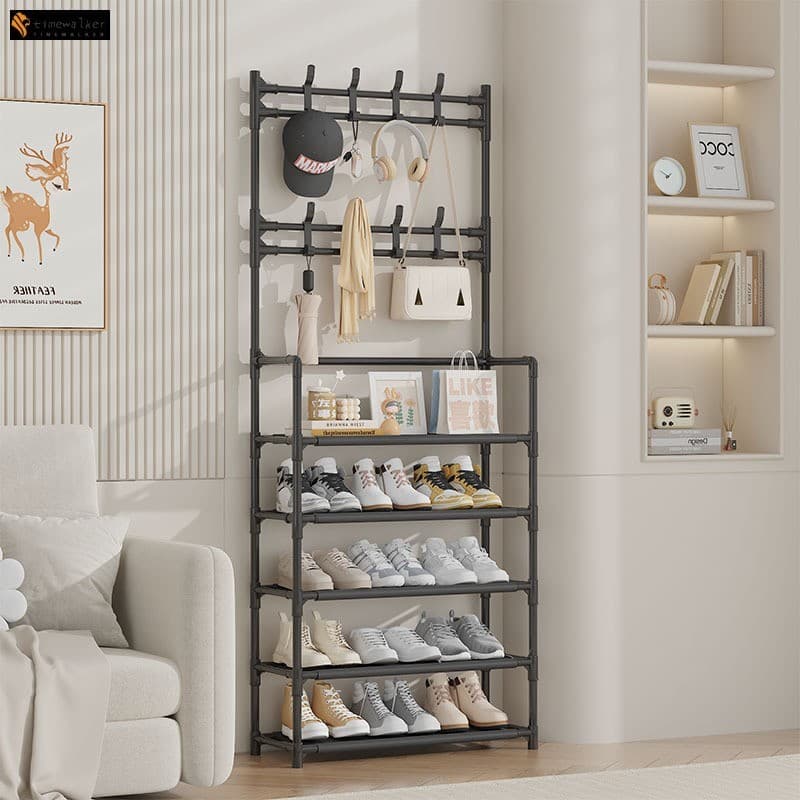 Cabide Multifuncional Para Roupas-Sapateira Porta De Piso De Quarto Casa