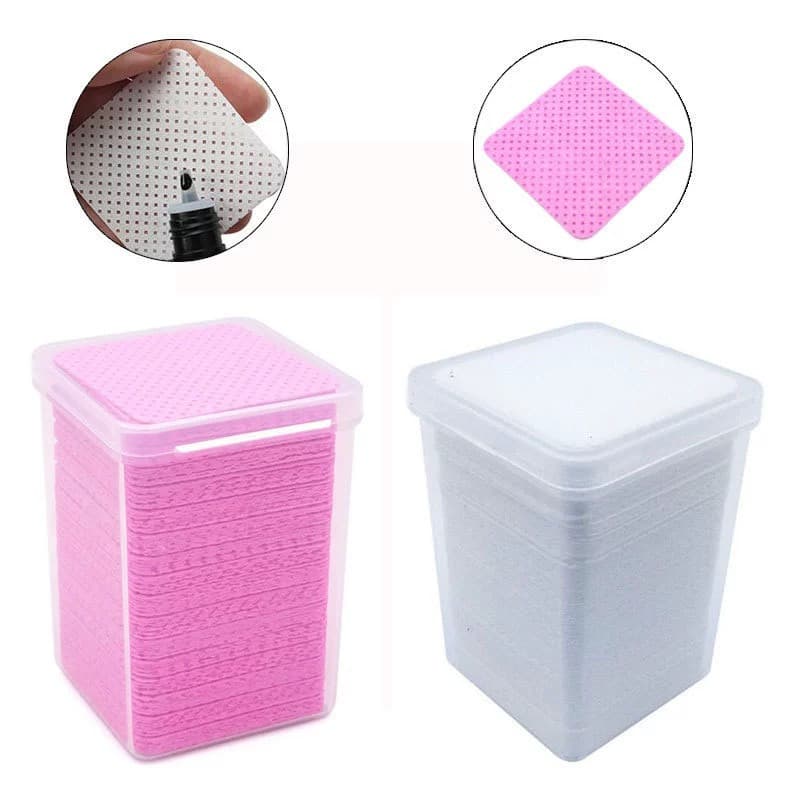 Lenços Rosa/Branco Para Limpeza De Cola De Cilios 200 Unidades