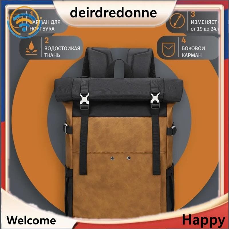 Mochila Rolltop Ajustável-Para Uso Urbano-Capacidade À Prova D'água De 19-24L , Cabe Em Laptop De 15.6 " Viagens E Deslo