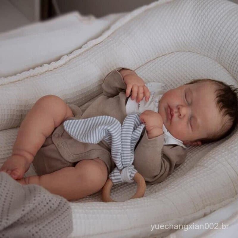 Reborn 48CM Boneca De Silicone De Corpo Inteiro Renascida Em Vinil Doll Boy Loulou Recém-Nascido Tamanho 3D Pele Veias V