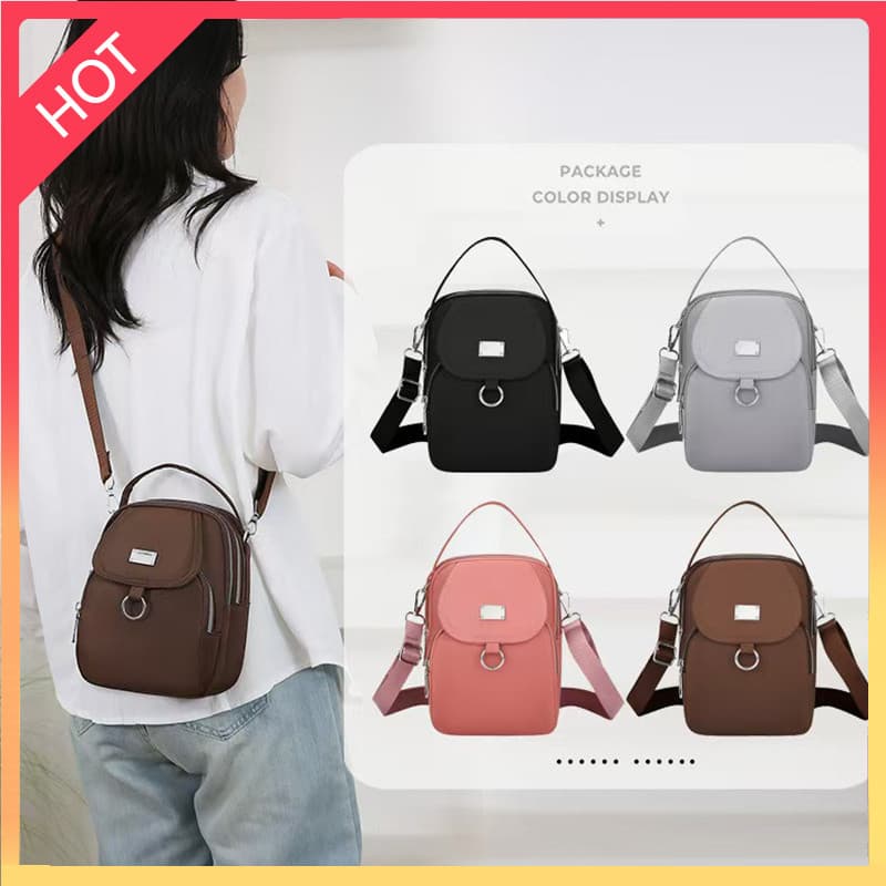SCB-Bolsa Crossbody Feminina Leve De Nylon – Mini Casual Com Vários Compartimentos Zíper , Alça De Ombro Removível