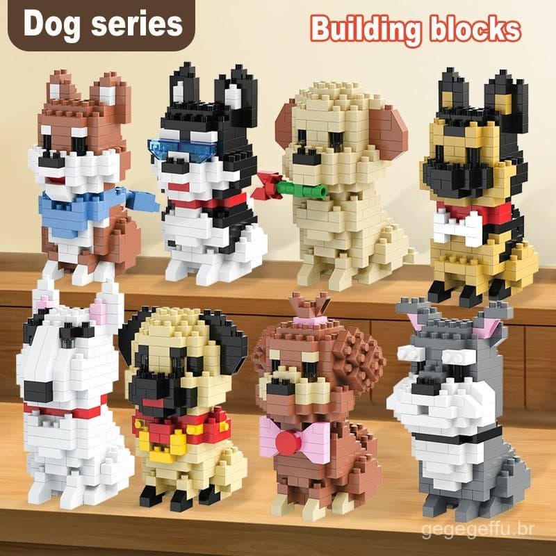 Bloco De Construção De Tijolos Para Cães De Estimação Montagem De Brinquedos Partículas Desenvolvimento Infantil Coleção