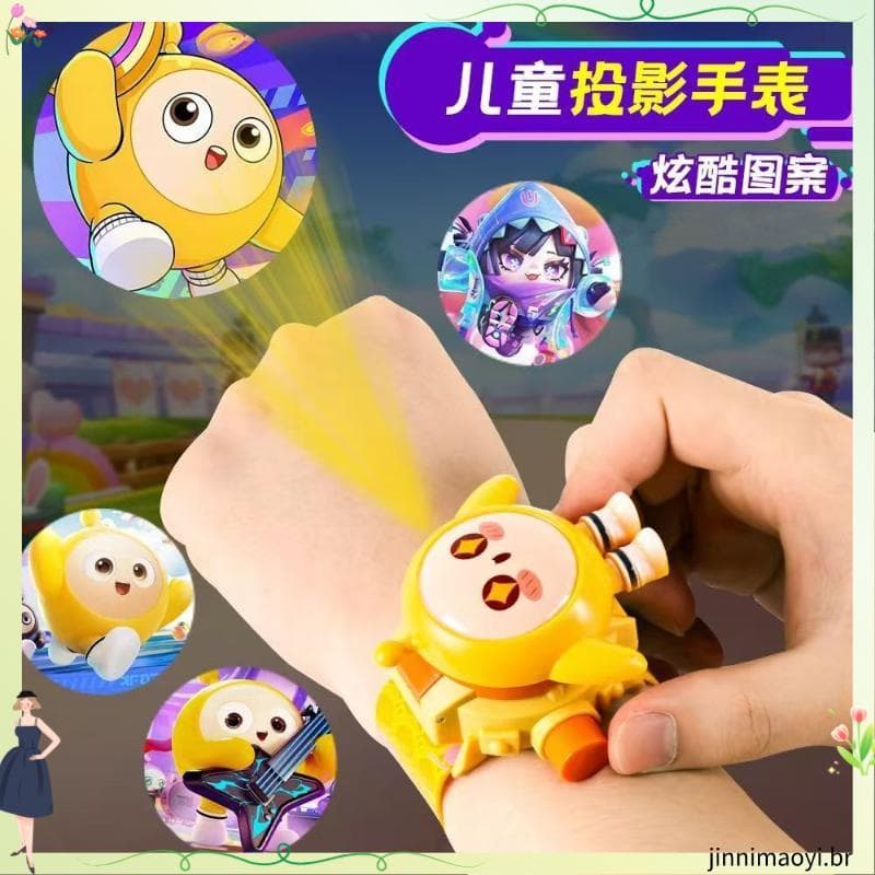 Novo ovo menino relógio cartão P Bala jardim de infância Flip luminoso projeção relógio meninos meninas brinquedo relógi