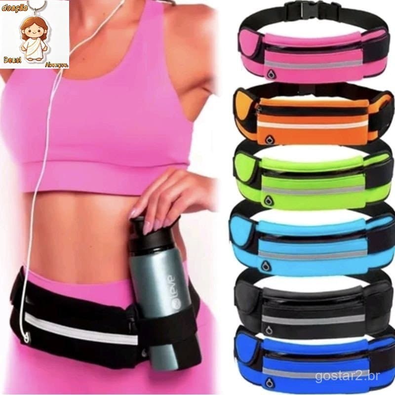 Pochete porta garrafa de água esportiva corrida slim impermeável porta celular caminhada corrida academia promoção
