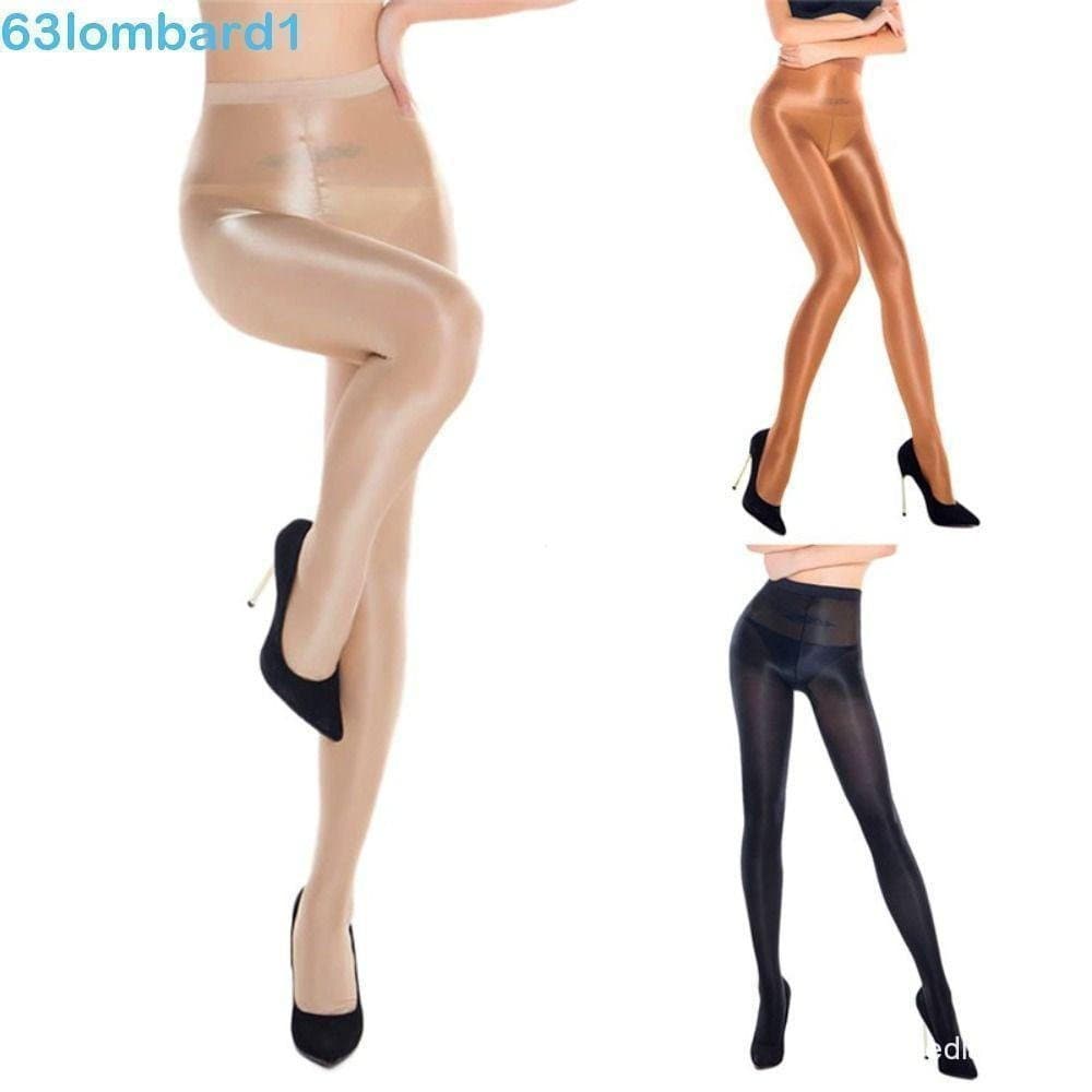 LOMBARD1 Meias De Cetim A Óleo , Meia-Calça Modeladora De Cintura Alta 70D , Reflexivas Para Controle De Barriga