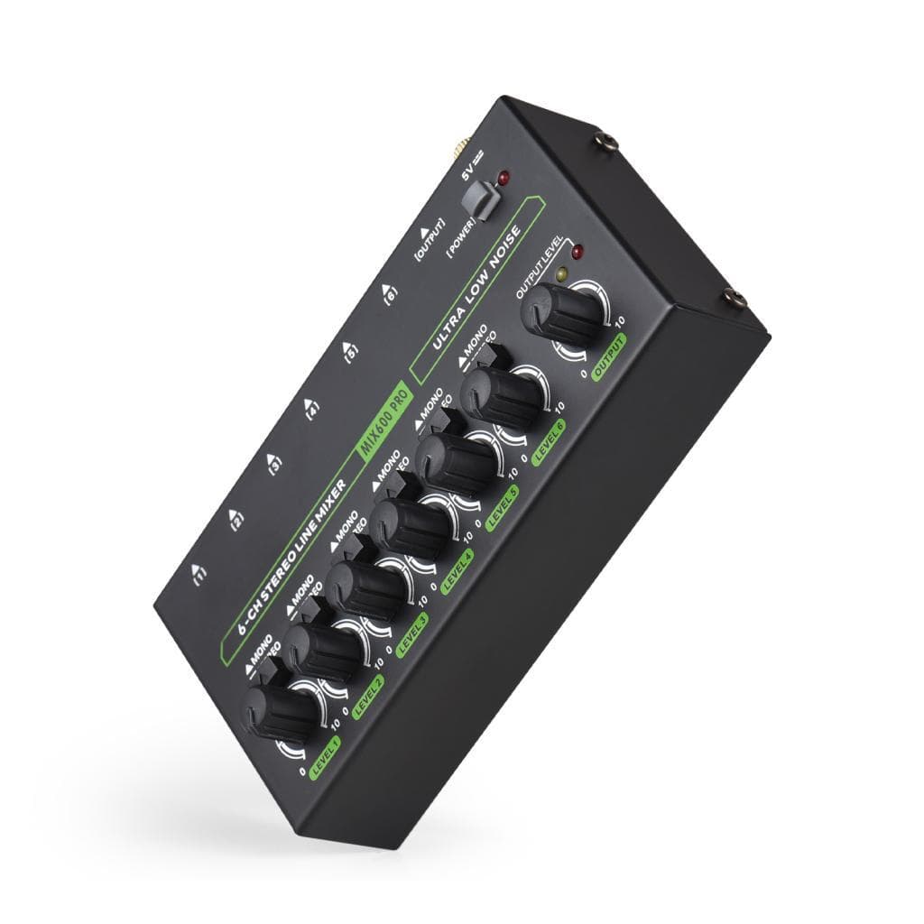 doplay-BR Mixer de áudio de 6 canais Mini Stereo Mono Switching 6,35 mm TRS / TS Entrada Metal Shell Processador Type-C