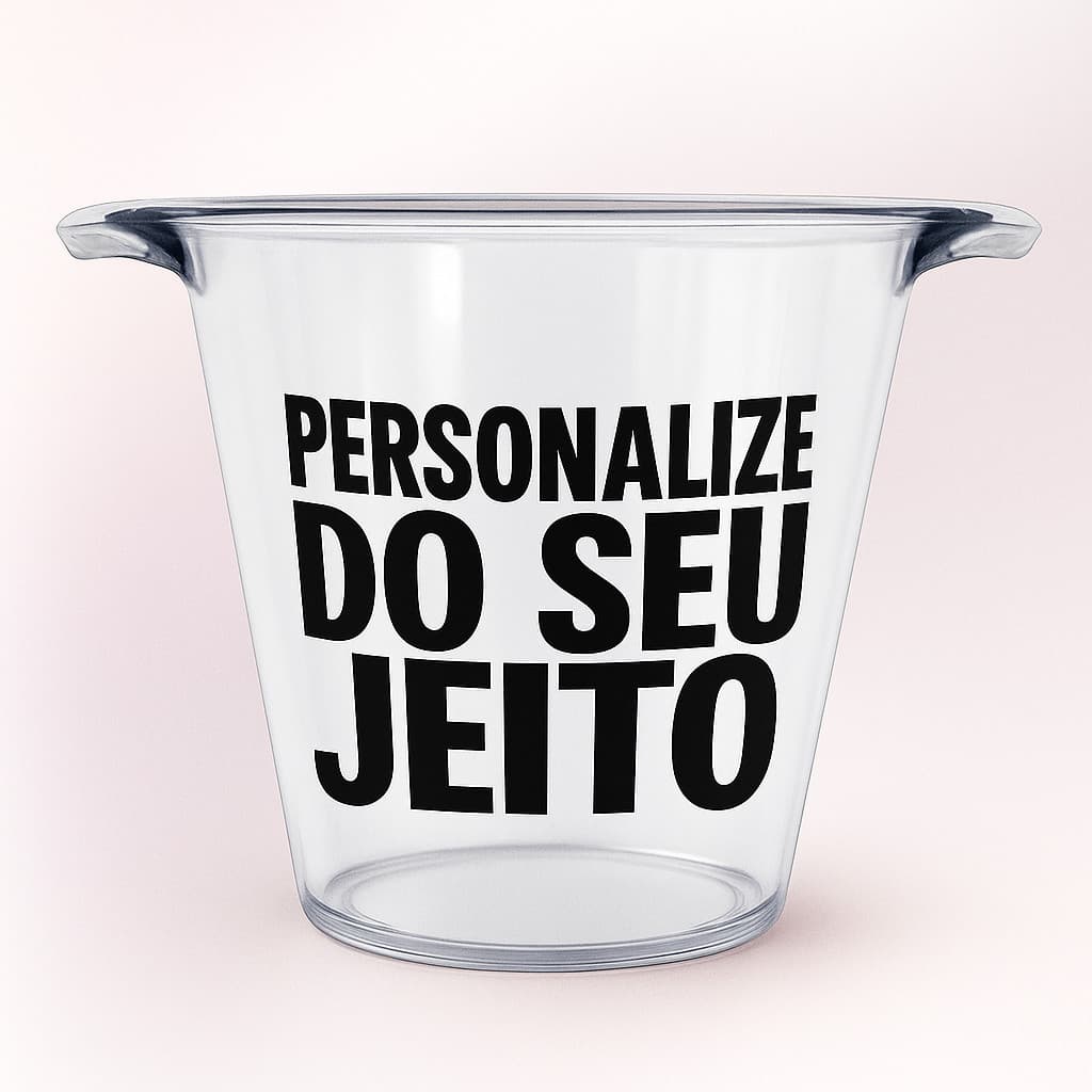 Balde de Gelo  Transparente Acrílico PS 5L Festas Personalizado