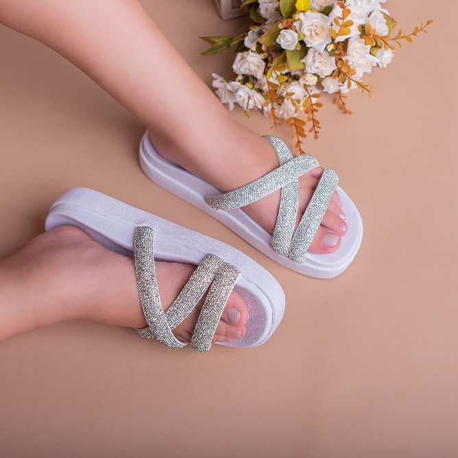 Papete Feminina Birken Do 34 ao 39 Sola Alta Strass - Envio Imediato