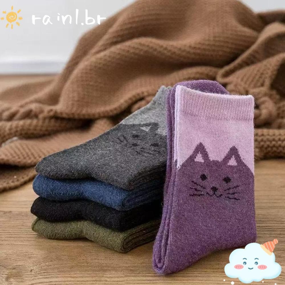 Chuva 5 Pares De Meias De Cano Médio , Algodão Resistentes Ao Desgaste , Adequadas Para A Pele Casuais Jacquard No Torno