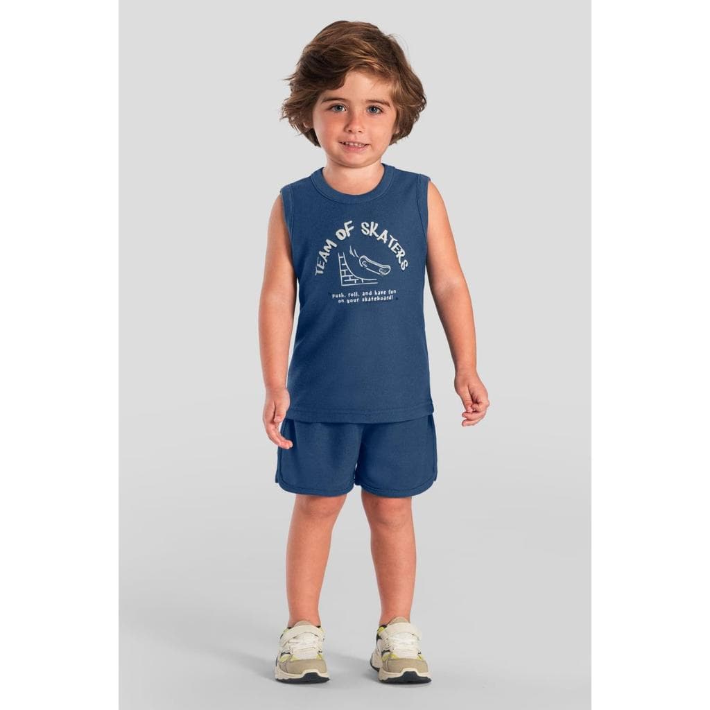 Conjunto infantil menino de skate com glitter Brandili