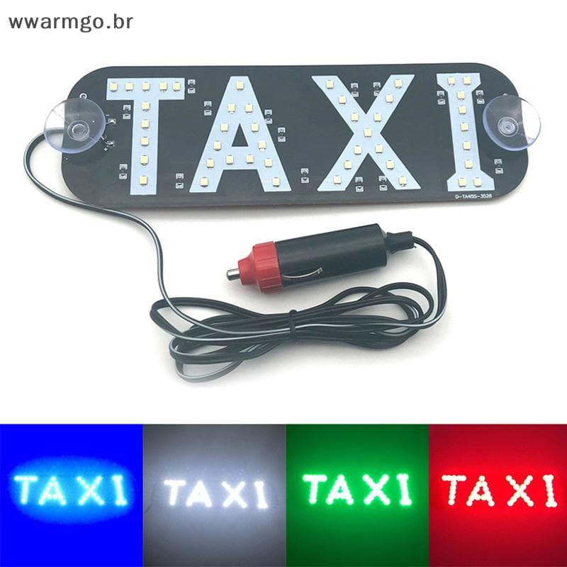 Luz Indicadora De Sinal De Táxi LED WWARM Com Ventosa , Farol De Aviso De Carro DC12V