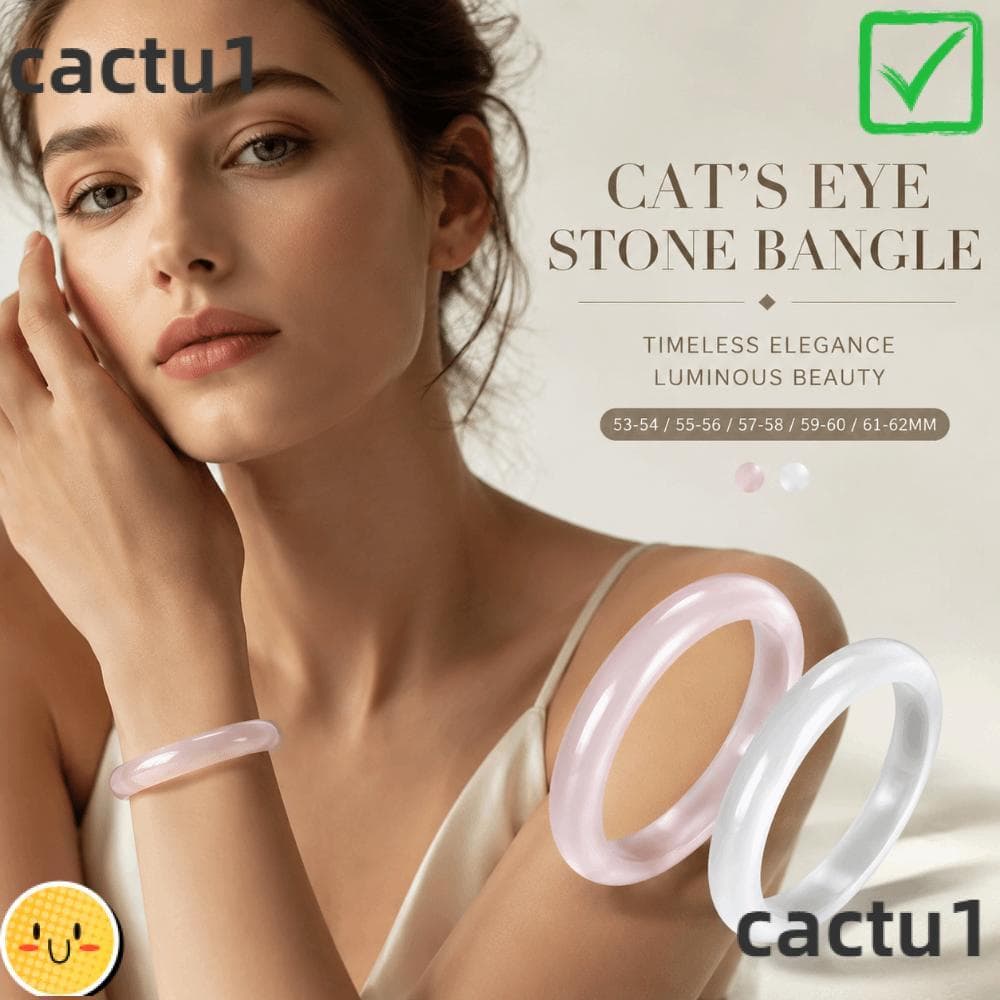 Pulseira CACTU Jadeite , De Pedra Tipo Gelo Transparente Charmosa