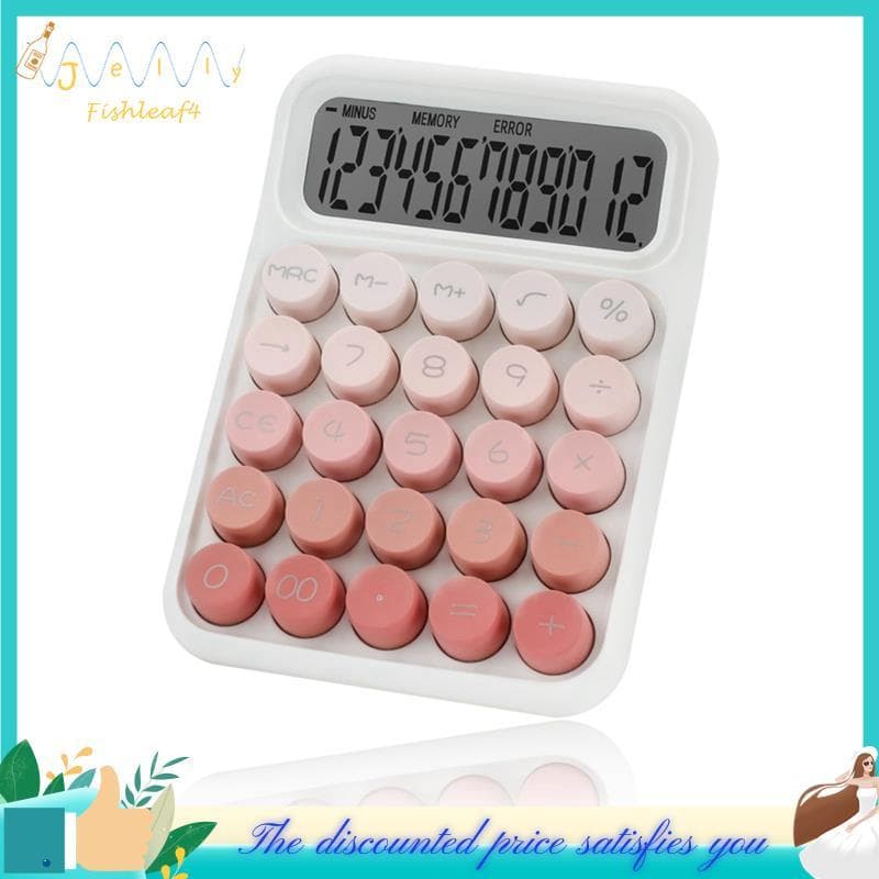Calculadora Mecânica De Mesa , Calculadoras Fofas De Botões Grandes Com Tela LCD Grande De 12 Dígitos , Acessórios