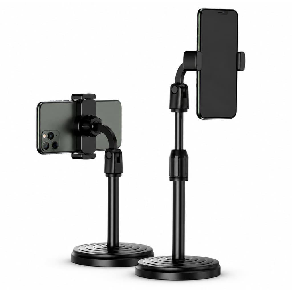 Suporte De Mesa Para Celular Universal Ajustável Base Metálica 3,5 a 6 Polegadas