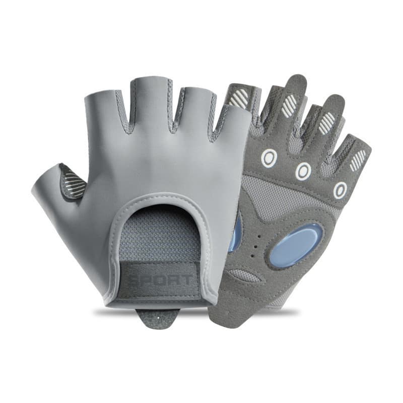 Almofada de ar antiderrapante para ioga de ferro, luvas de meio dedo com absorção de choque, seda gelada, respirável, de