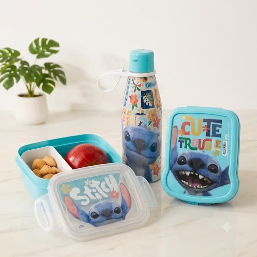 Kit Stitch Marmita Garrafa Sanduicheira P/ Lancheira PicNic