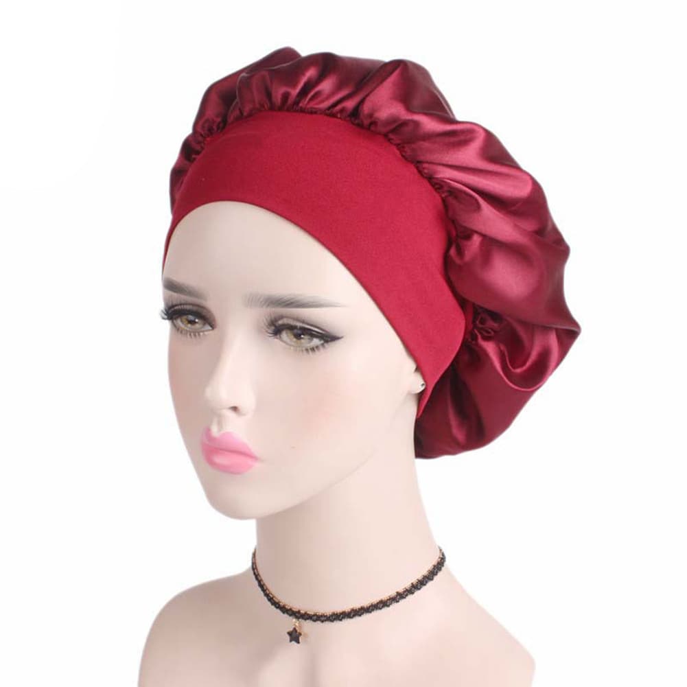 HEHE SHOP Boné De Cetim Hidratação Anti-Frizz Para Dormir Confortável Faixa Grossa Cores Sortidas Envio Imediato