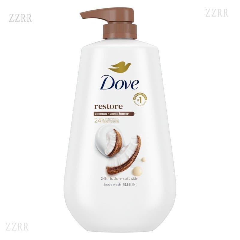 Loção Hidratante Corporal Dove 24 Horas com Coco e Manteiga de Cacau, 30,6 onças |   Gel de banho hidratante com função