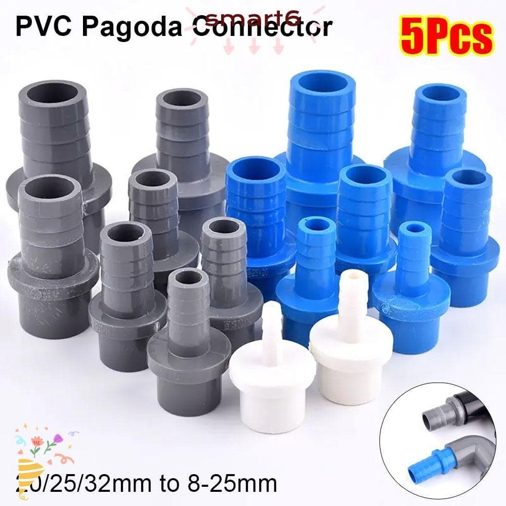 Adaptador Inteligente Da Junção Mangueira De 5 Pces , Conector Macio Do Pagode PVC Irrigação Jardim , Acessórios Plástic
