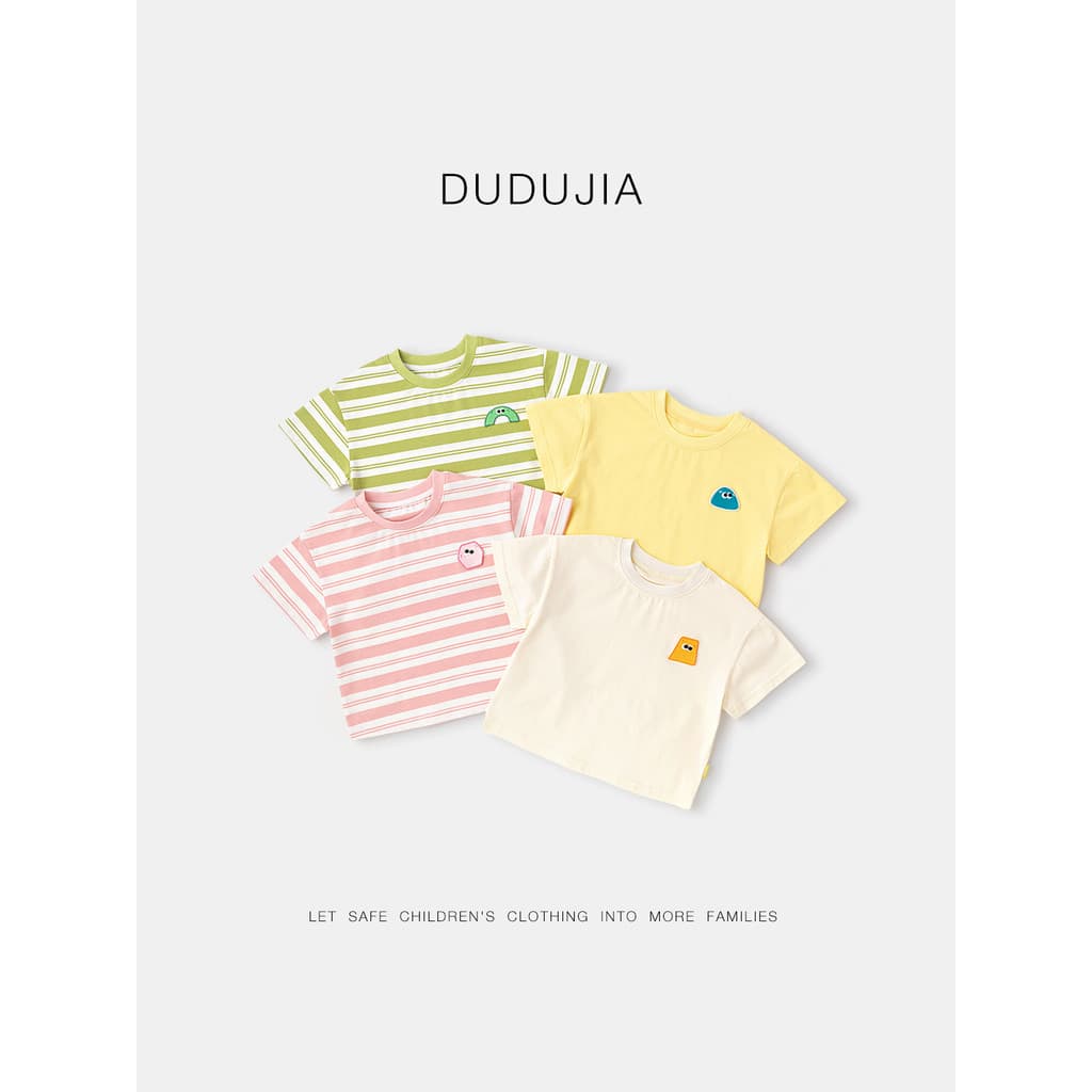 Dudujia crianças verão camiseta de manga curta roupas de bebê estilo fino meninos roupas de verão meninas estilo verão d
