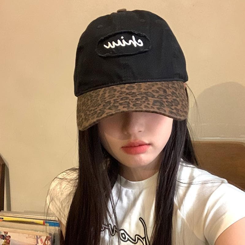 Decorador Vintage Ajustável Leopardo Chapéu De Beisebol Algodão Pára-Sol Bordado Boné Casual Hip Hop Y2k Pico Feminino N