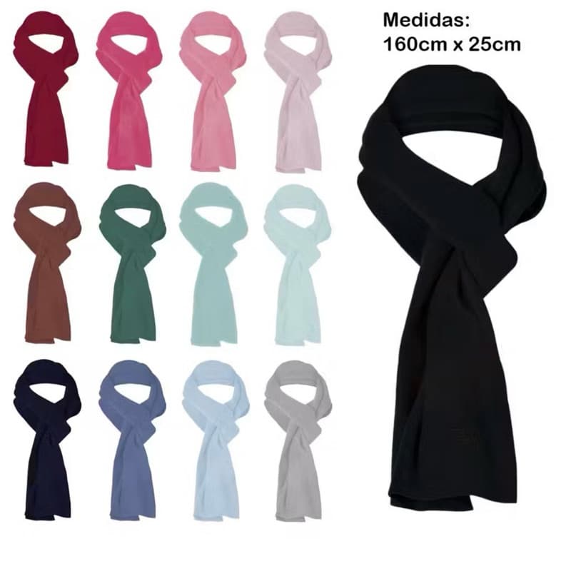 Cachecol Unissex Microfibra Antialérgico 160x25cm Inverno Macio e Confortável