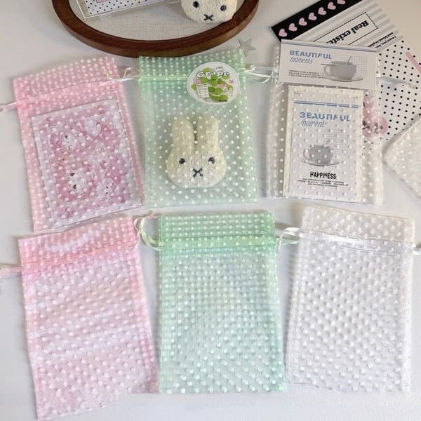 10pcs Saco De Cordão De Malha De Bolinhas Para Pequenos Presentes Materiais De Embalagem Pequenas Negociação
