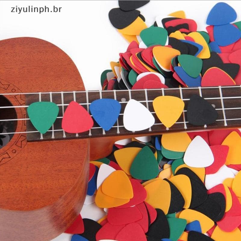 ziyulinph 100 Pcs ABS Acústico Ukulele Baixo Guitarra Elétrica Pis Palhetas Acessórios BR