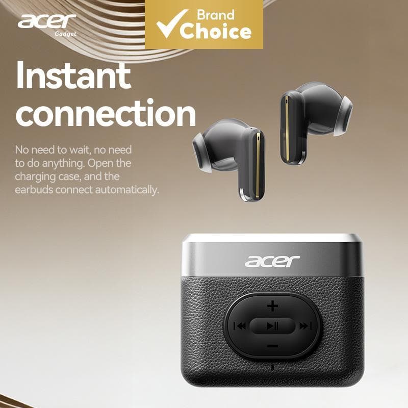 Fones de ouvido sem fio Acer OHR806 TWS com áudio Hi-Fi, microfone e conector USB-C, fone intra-auricular Bluetooth