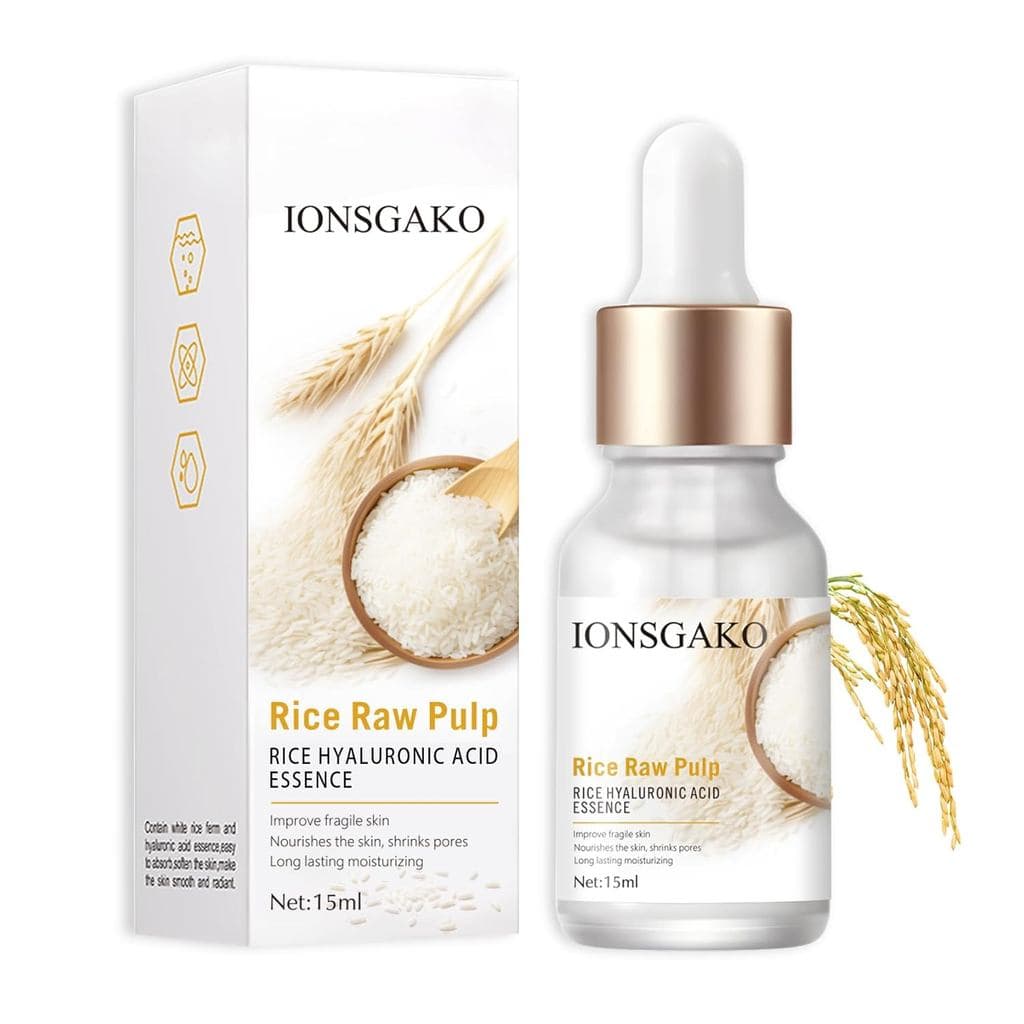 IONSGAKO Creme de Arroz para a Pele do Rosto e Fechamento dos Poros, Remoção de Manchas, Sérum de Arroz Branco para o Ro