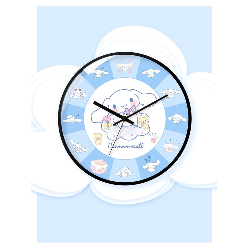 Sanrio canela cão relógio de parede bonito dos desenhos animados silencioso andando relógio casa crianças feminino menin