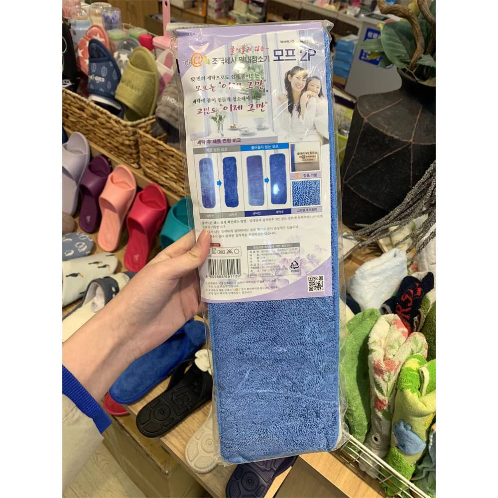 Pano de substituição de esfregão coreano, esfregão plano pegajoso, azulejo doméstico, cabeça de esfregão de chão de made