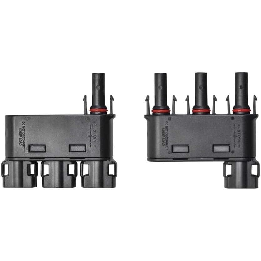 Conector de Derivação Solar 50A, DC1500V IP68 à Prova d'Água, Conectores em Y 3 para 1 para Conexão Paralela Entre Painé