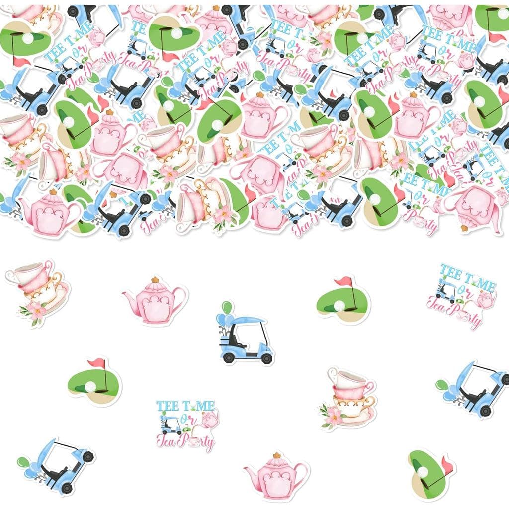 200 Peças de Confete para Festa de Revelação de Gênero com Tema de Golfe, Rosa e Azul, "Ele ou Ela", Decorações de Mesa