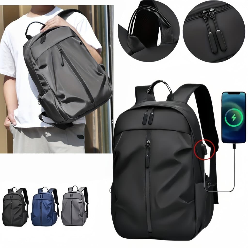 Mochila para Notebook 15,6" Impermeável com Porta USB Grande Capacidade para Trabalho Faculdade e Viagem maxbel