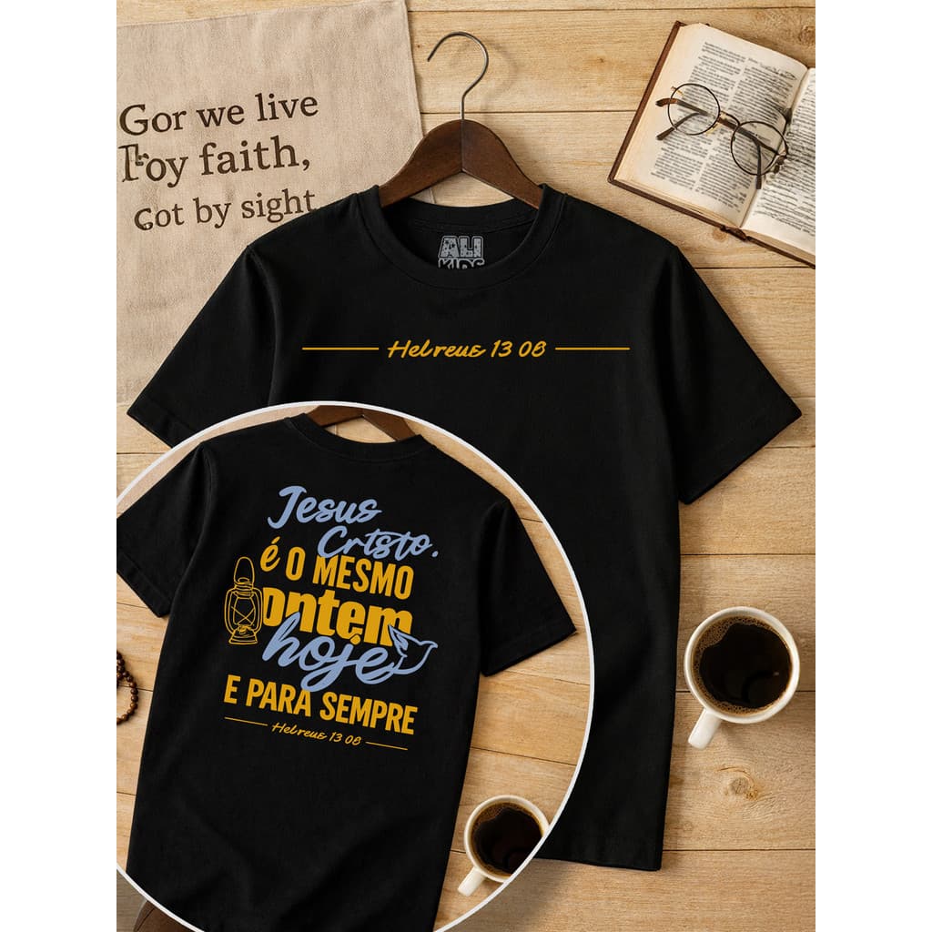 Camiseta Infantil Evangélica Cristã Algodão Frase Bíblica Jesus é o Caminho
