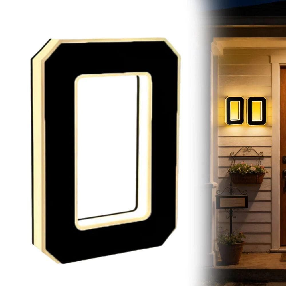 Luz De Números De Casa Com Iluminação Solar , 6.7 Pol . , Sem Fiação , Placa De Número LED , À Prova D'água
