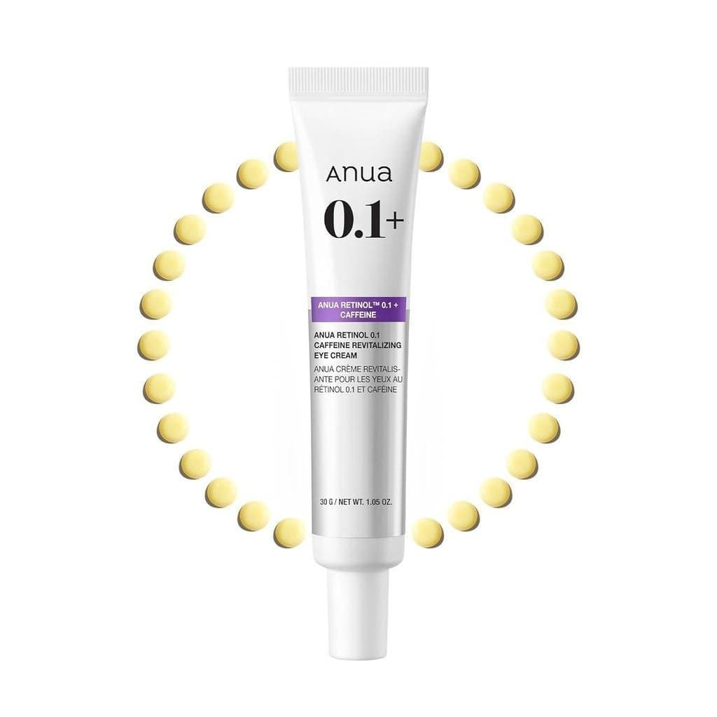 Anua Retinol 0,1% Cafeína Sérum Revitalizante para Olhos, Fórmula leve, Combate olheiras e inchaço, Hidrata a pele sensí