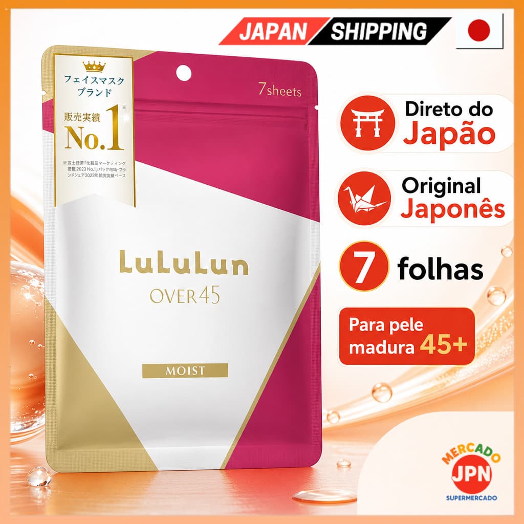 Lululun OVER45 Moist e Clear Mascara Facial Colecao 7 Sheets, Japanese Skincare pa Direct from JAPAN