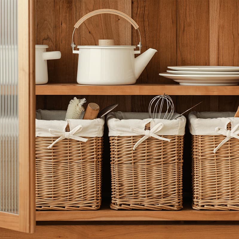 Cesta de armazenamento de vime cesta de armazenamento de cozinha caixa de artigos diversos caixa de tecido Pastoral infl