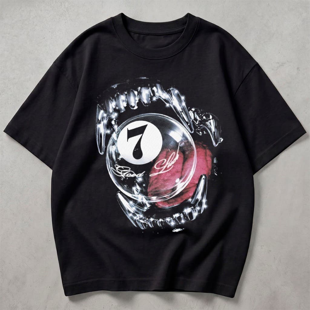 Camiseta Dark Streetwear Gangster 100% Algodão Moda Urbana Rock Trap HipHop 8 Ball Estilo De Rua