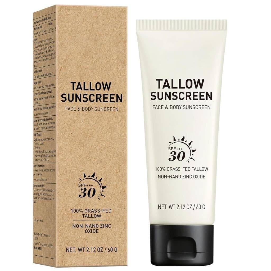 Protetor Solar Mineral de Sebo Bovino com Óxido de Zinco – Protetor Solar para Rosto e Corpo, Não Oleoso, Proteção Solar